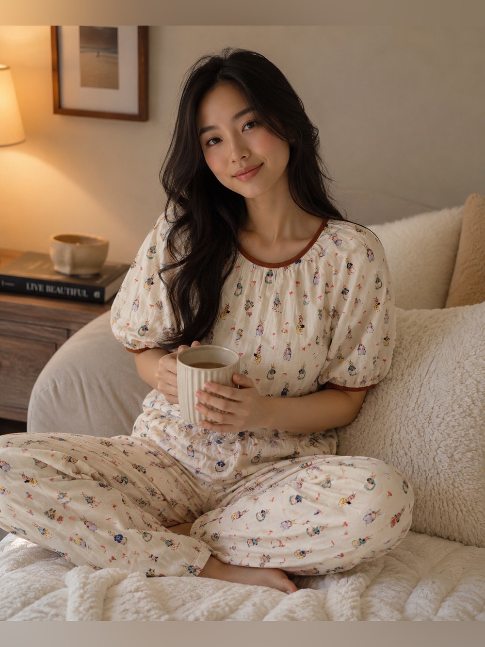 Maison de Reefur Rinka Japanese bunny cotton pajama set